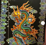 Hand Brush Painted Chinese Fire Dragon Tapestry Cotton
