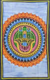 Hand Brush Painted Hamsa Hand Tapestry Hand of Fatima