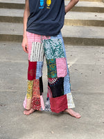 Patchwork Bell Bottom Pants Wide Leg