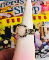 Sterling Silver .925 Pink Opal Ring