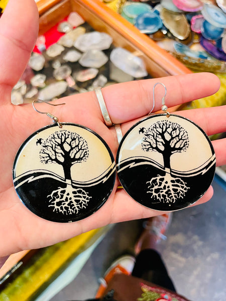 Tree of Life Earrings Lacquer Large