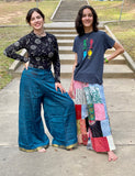 Patchwork Bell Bottom Pants Wide Leg