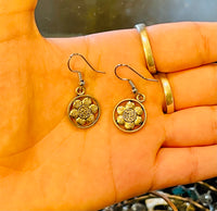 Swastika  in Lotus Flower Earrings